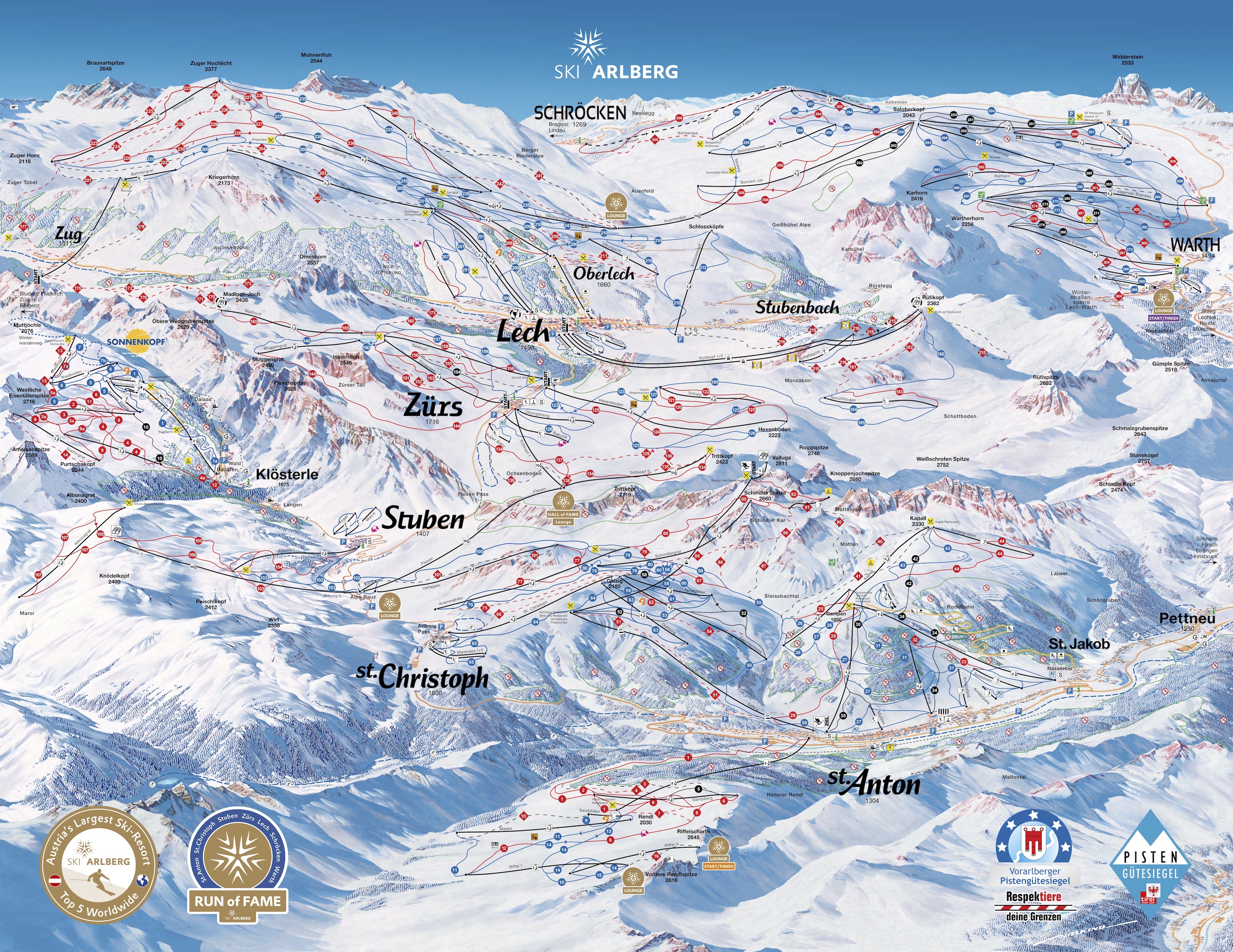 Skikaart Arlberg 2020